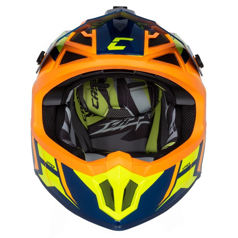 Motokrosová helma Cassida Cross Pro 2 Contra fluo žluto-oranžovo-modrá