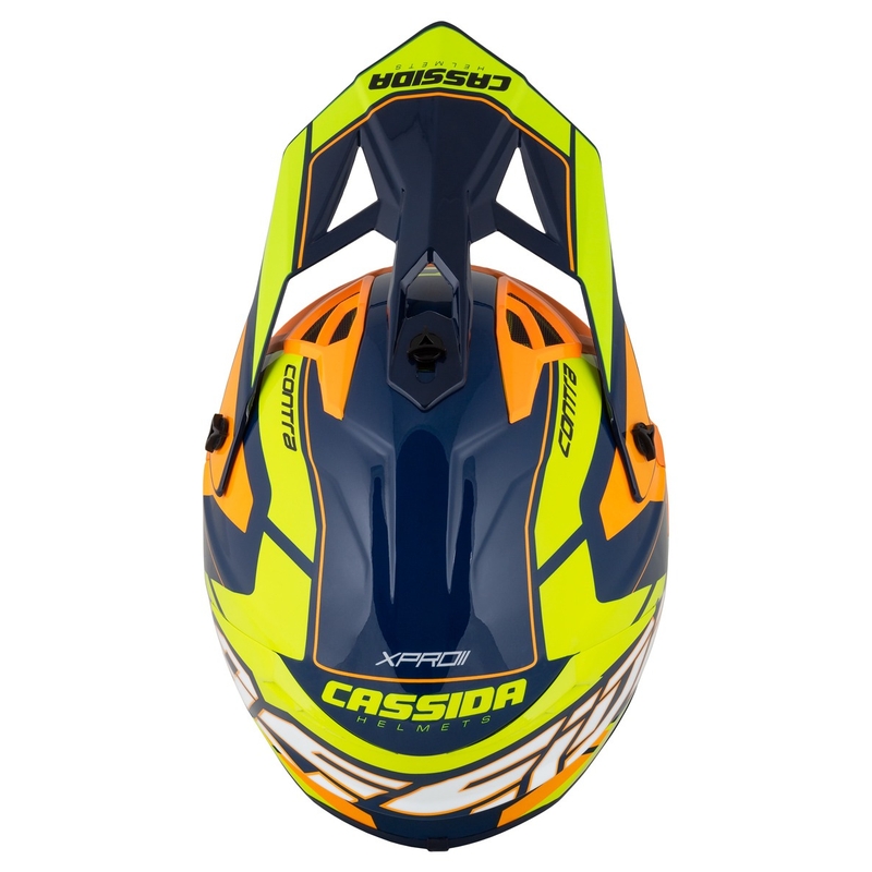 Motokrosová helma Cassida Cross Pro 2 Contra fluo žluto-oranžovo-modrá