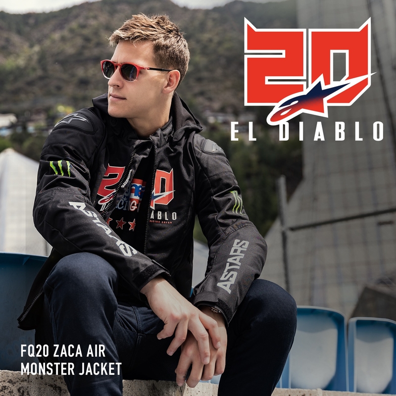 Alpinestars Zaca Air Monster FQ20 Juoda-raudona-mėlyna-balta-žalia motociklininko striukė
