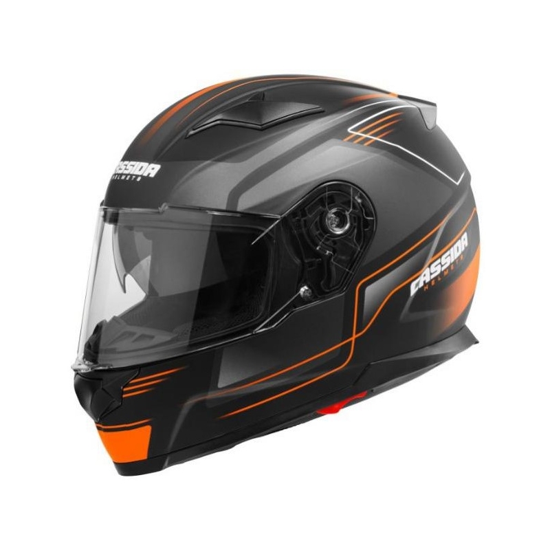 Přilba na motorku Cassida Apex Fusion černo-oranžovo-bílá výprodej