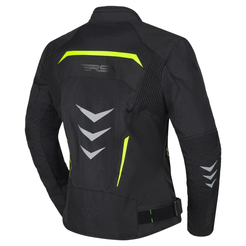 Moteriška motociklininko striukė RSA Runway Black-Fluo Yellow
