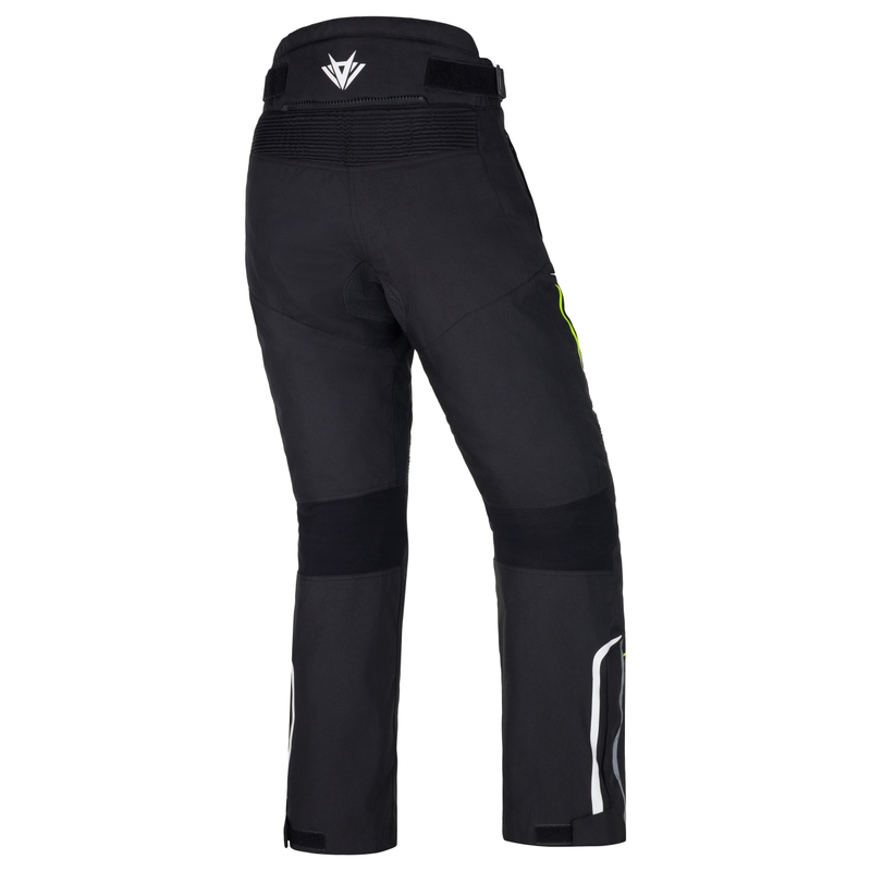 Moteriškos RSA Wasp Black-White-Fluo Yellow motociklininko kelnės