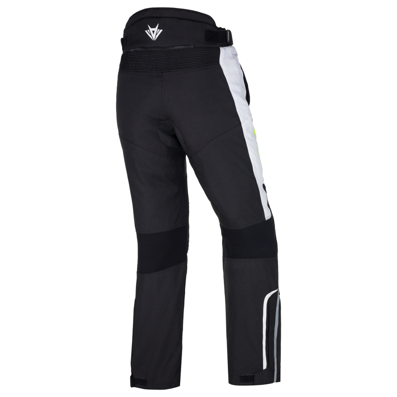 Moteriškos RSA Wasp Black-Fluo Yellow-White motociklininko kelnės