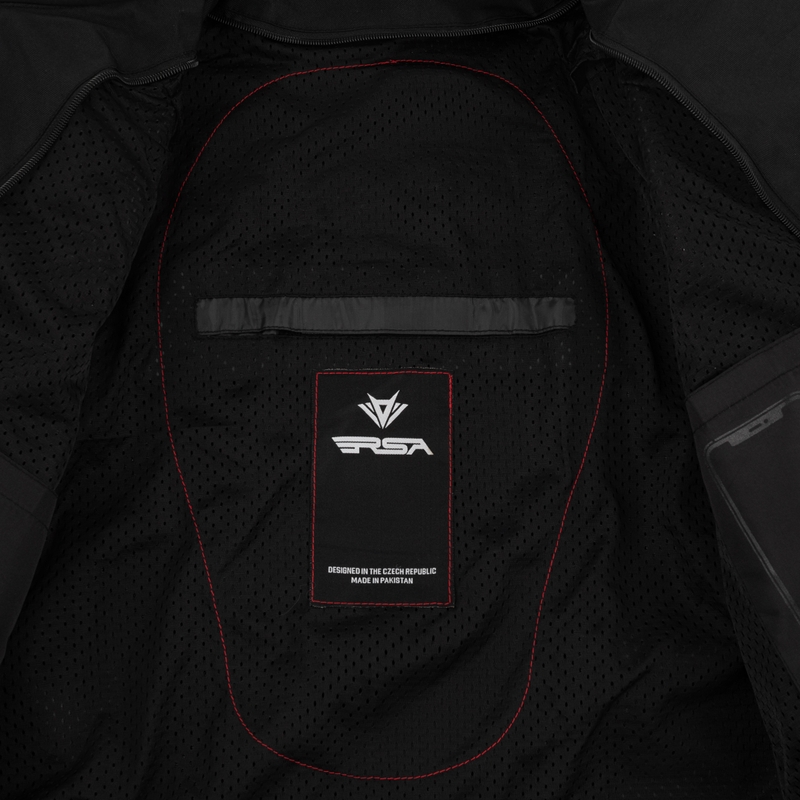 Motociklininko striukė RSA Runway juoda-raudona