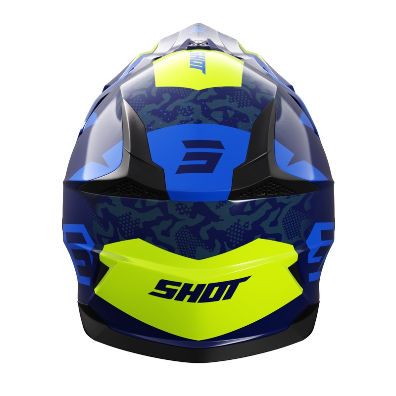 Dětská motokrosová helma Shot Pulse Airfit lesklá modro-fluo žlutá výprodej