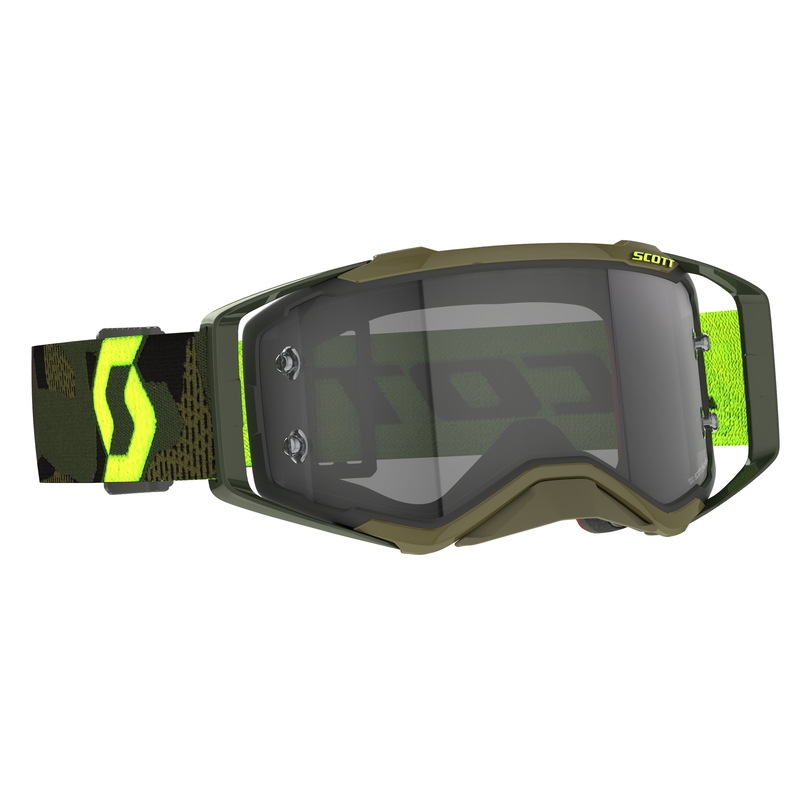 Motokroso akiniai Scott Prospect LS chaki-fluo yellow-light grey