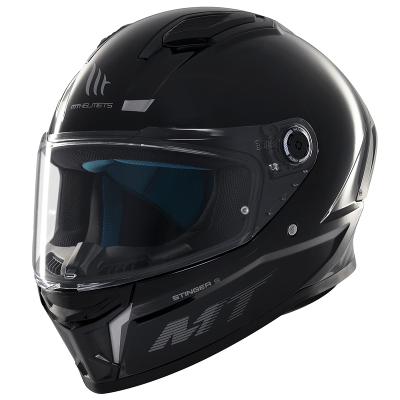 MT Stinger 2 Solid integralinis motociklininko šalmas juodas blizgus