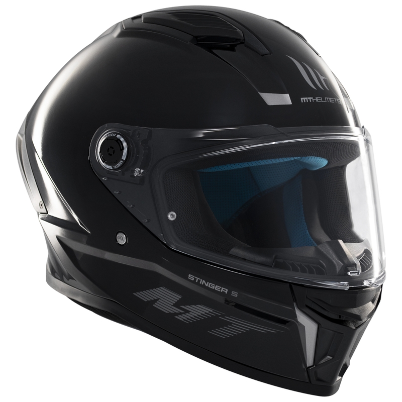 MT Stinger 2 Solid integralinis motociklininko šalmas juodas blizgus