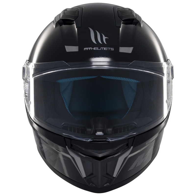 MT Stinger 2 Solid integralinis motociklininko šalmas juodas blizgus