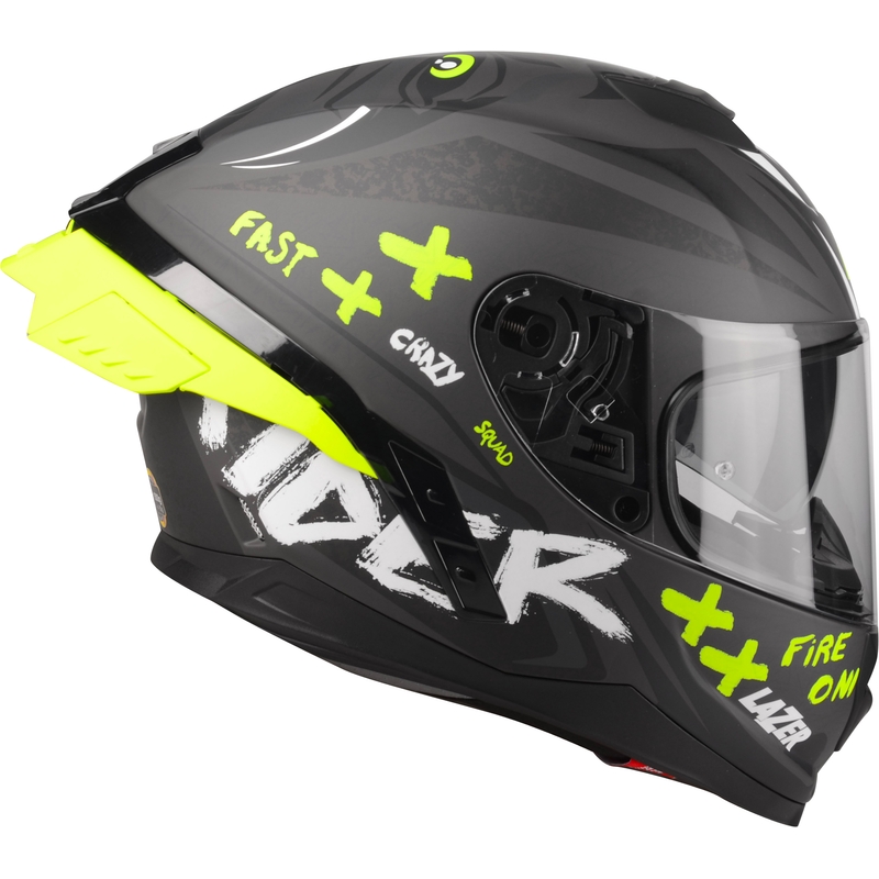 Integruotas šalmas motociklui Lazer Rafale SR Ride Oni juoda-fluo geltona