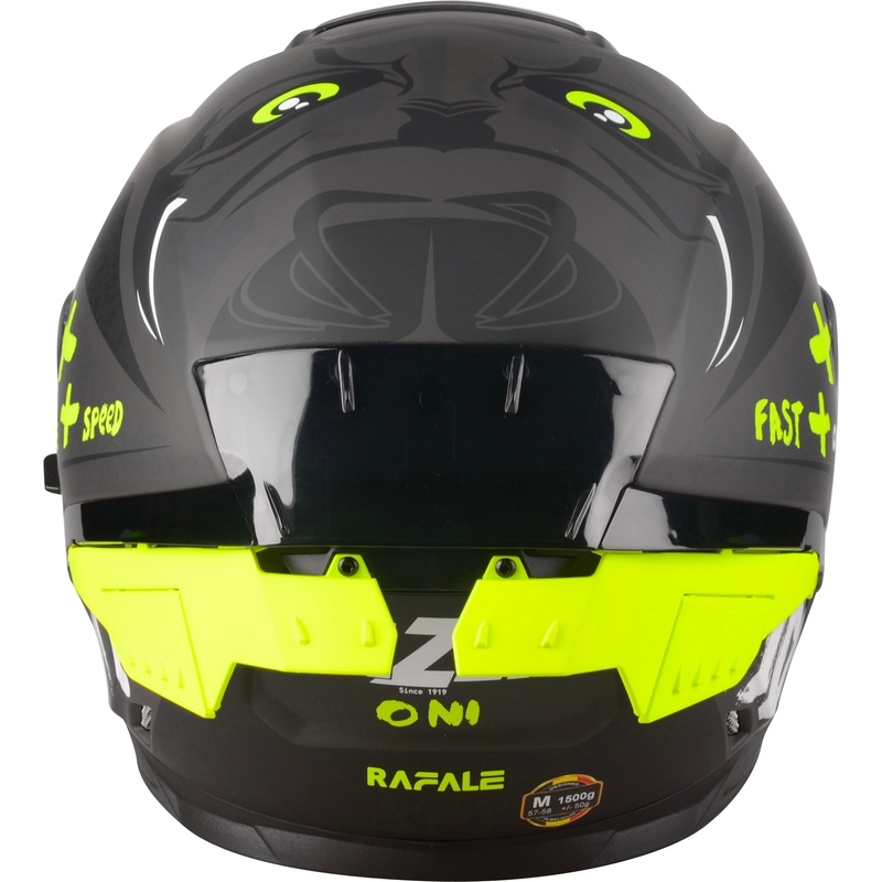 Integruotas šalmas motociklui Lazer Rafale SR Ride Oni juoda-fluo geltona