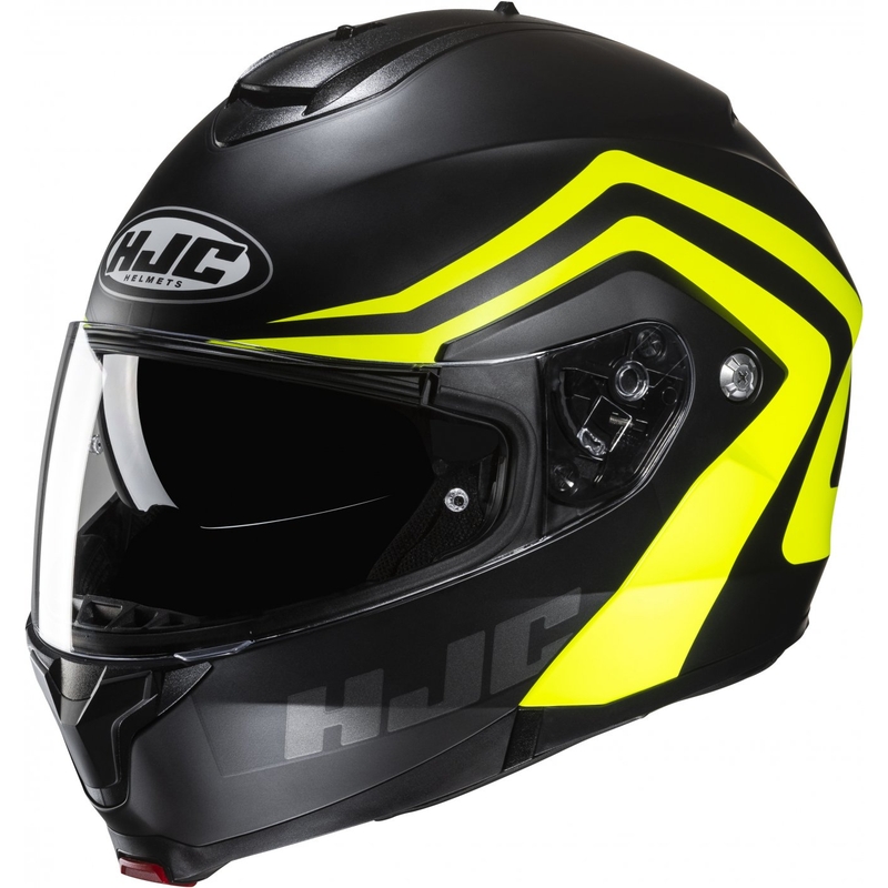 HJC C91N Nepos MC3HSF juodas-fluo geltonas atlenkiamas motociklininko šalmas
