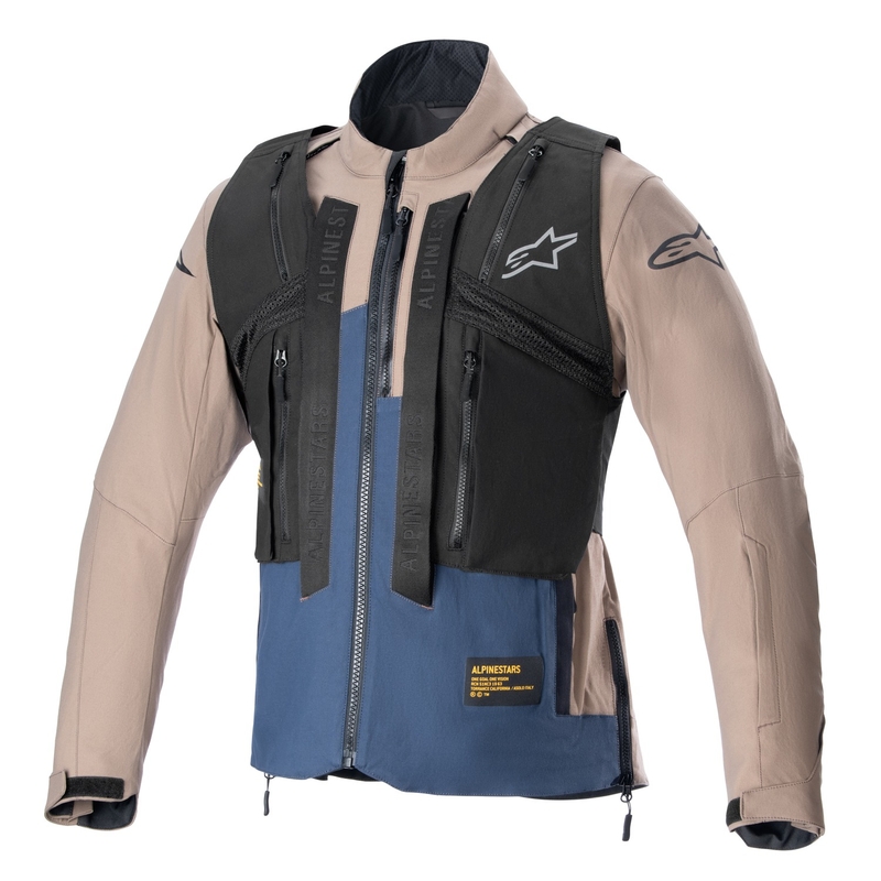 "Alpinestars Techdura" juoda-ruda-tamsiai mėlyna motociklininko striukė