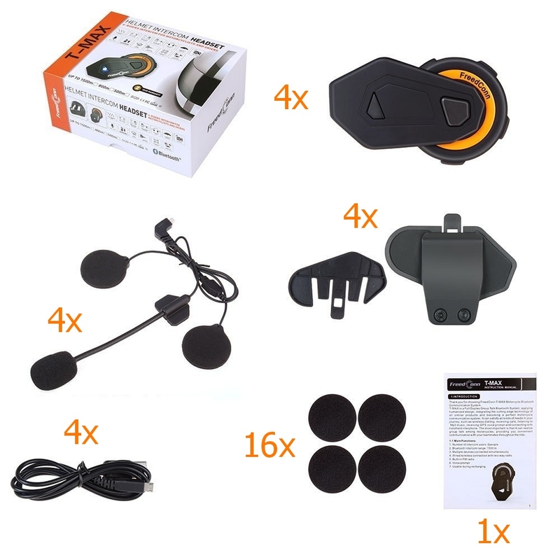 4 "Bluetooth" domofonų rinkinys T-MAX
