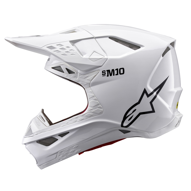 Alpinestars Supertech S-M10 Solid White Motokroso šalmas