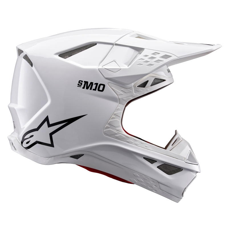 Alpinestars Supertech S-M10 Solid White Motokroso šalmas