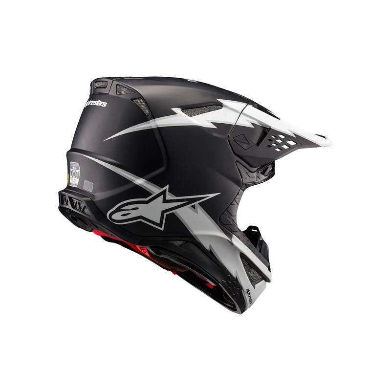 Alpinestars Supertech S-M10 Ampress motokroso šalmas matinės juodos ir baltos spalvos