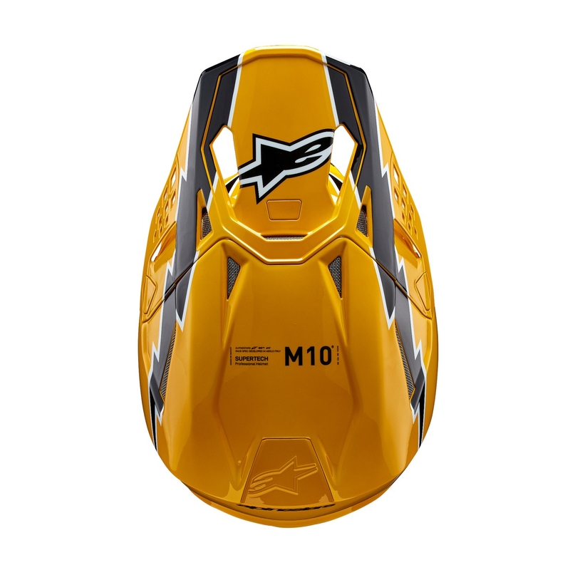 Alpinestars Supertech S-M10 Ampress Motokroso šalmas juodai geltonas