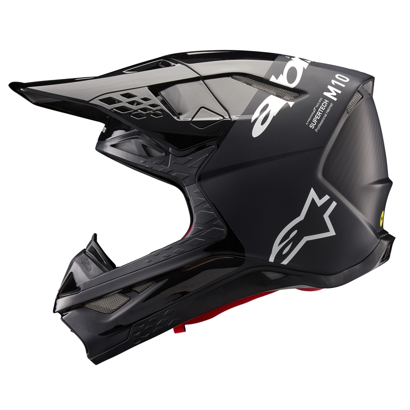 "Alpinestars Supertech S-M10 Flood" motokroso šalmas juodai tamsiai pilkas