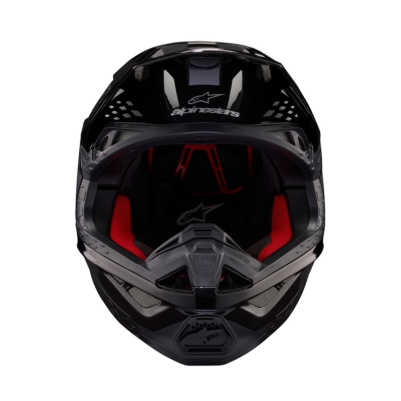 "Alpinestars Supertech S-M10 Flood" motokroso šalmas juodai tamsiai pilkas
