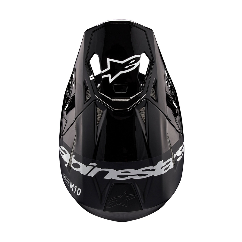 "Alpinestars Supertech S-M10 Flood" motokroso šalmas juodai tamsiai pilkas