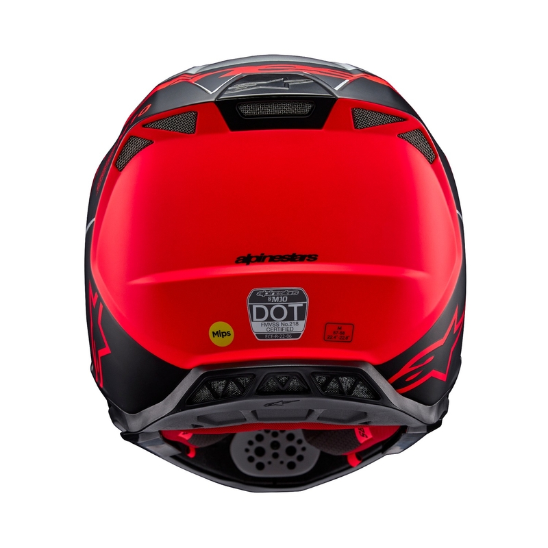 Alpinestars Supertech S-M10 Flood motokroso šalmas matinis sidabrinis-juodas-oranžinis fluo