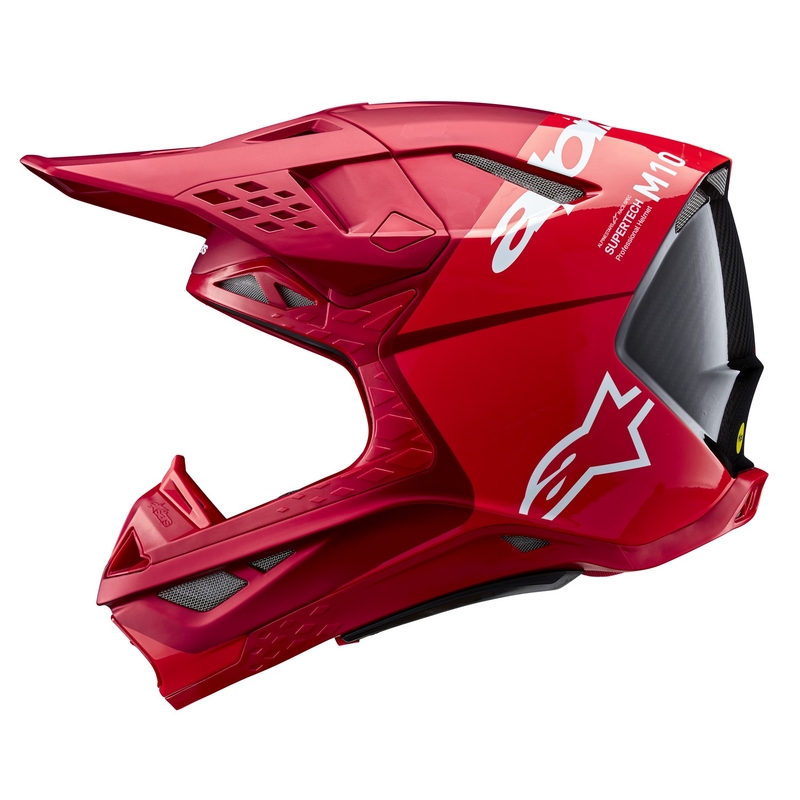 Alpinestars Supertech S-M10 Flood motokroso šalmas matinės fluo raudonos spalvos