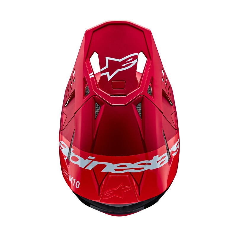 Alpinestars Supertech S-M10 Flood motokroso šalmas matinės fluo raudonos spalvos