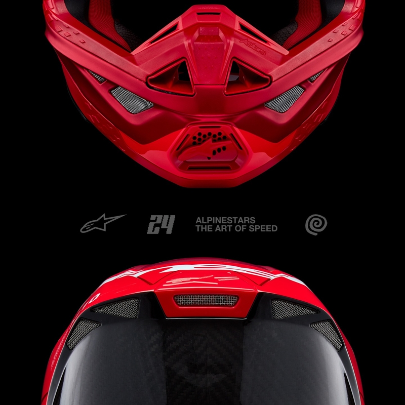 Alpinestars Supertech S-M10 Flood motokroso šalmas matinės fluo raudonos spalvos