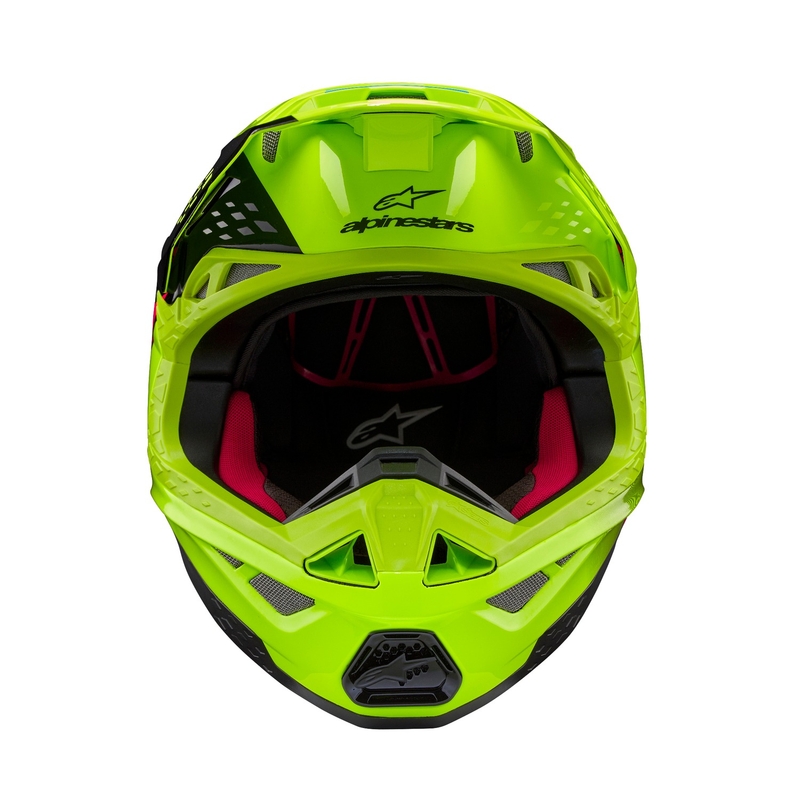 Alpinestars Supertech S-M10 Unite fluo geltonai-juodai-rožinis motokroso šalmas