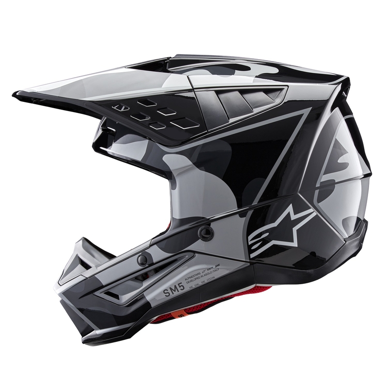 Alpinestars S-M5 Rover 2 motokroso šalmas juodos ir sidabrinės spalvos