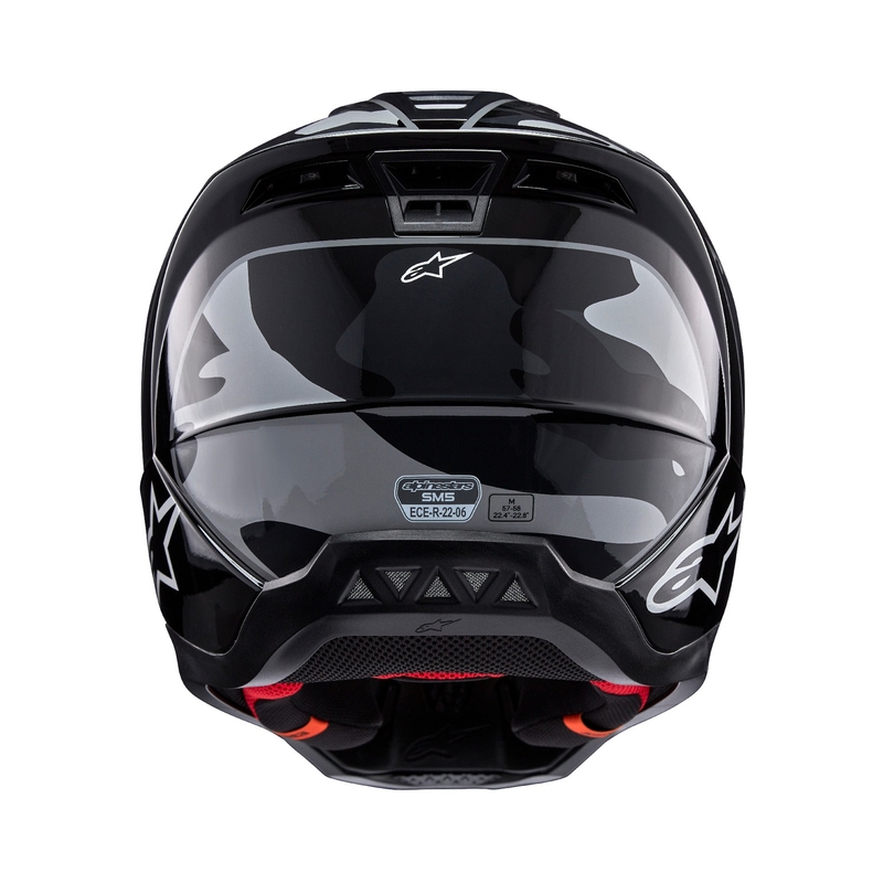 Alpinestars S-M5 Rover 2 motokroso šalmas juodos ir sidabrinės spalvos