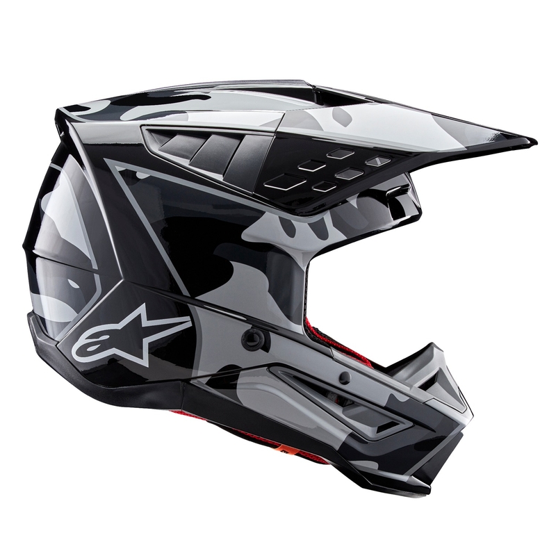 Alpinestars S-M5 Rover 2 motokroso šalmas juodos ir sidabrinės spalvos