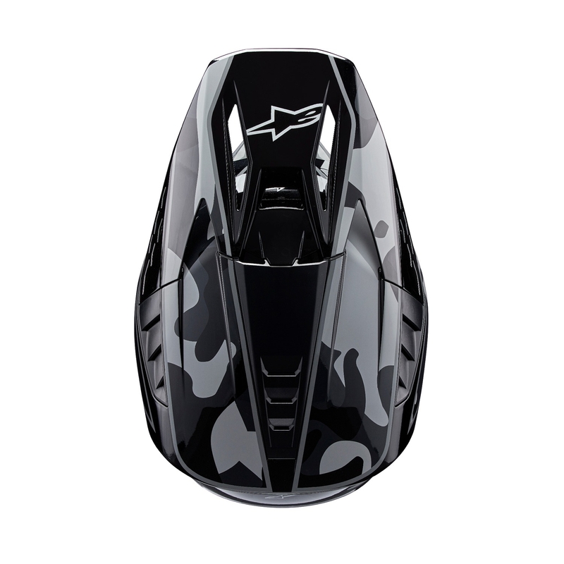 Alpinestars S-M5 Rover 2 motokroso šalmas juodos ir sidabrinės spalvos