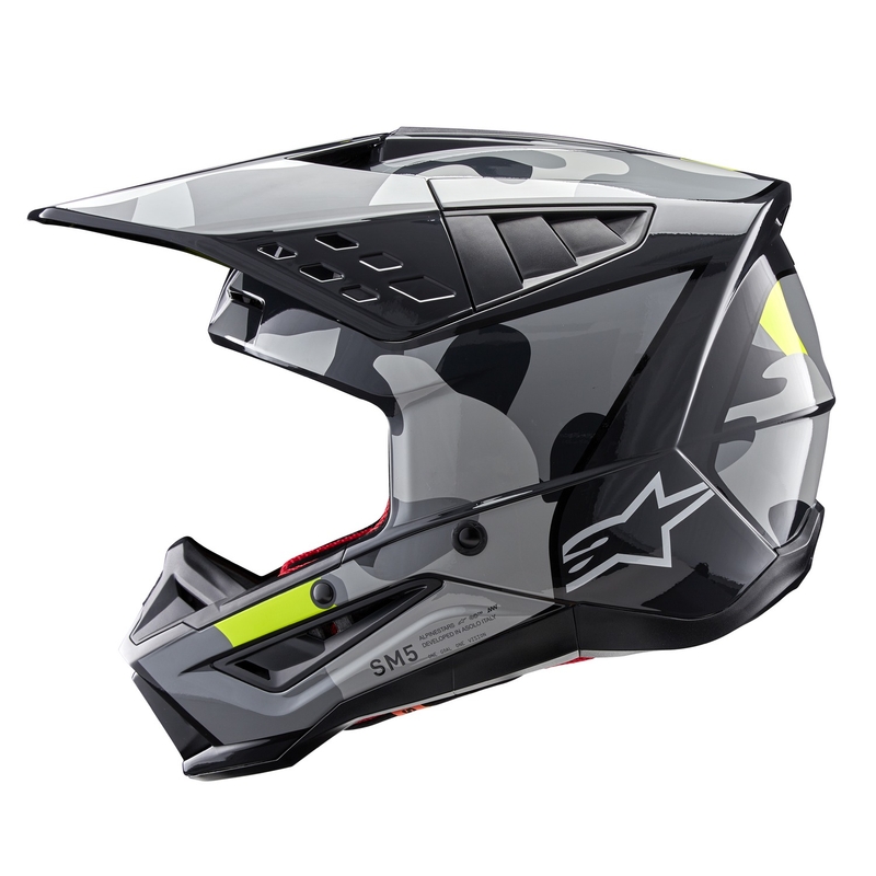 Alpinestars S-M5 Rover 2 motokroso šalmas tamsiai pilka-fluo geltona