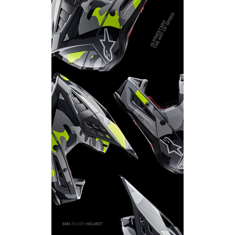Alpinestars S-M5 Rover 2 motokroso šalmas tamsiai pilka-fluo geltona
