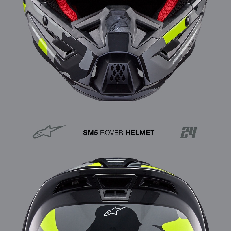 Alpinestars S-M5 Rover 2 motokroso šalmas tamsiai pilka-fluo geltona