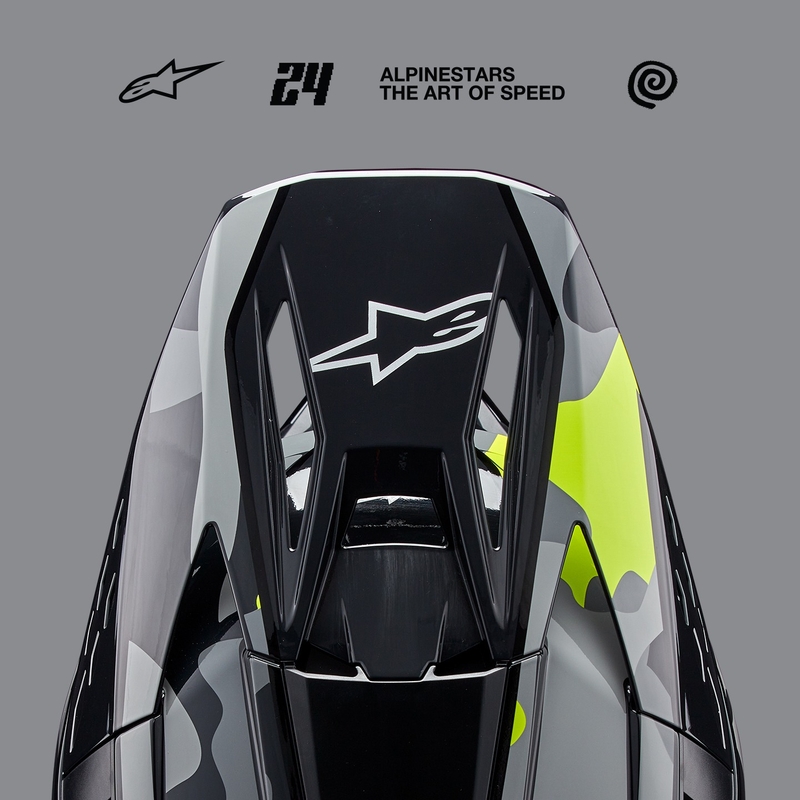 Alpinestars S-M5 Rover 2 motokroso šalmas tamsiai pilka-fluo geltona