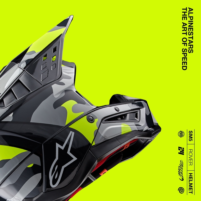 Alpinestars S-M5 Rover 2 motokroso šalmas tamsiai pilka-fluo geltona