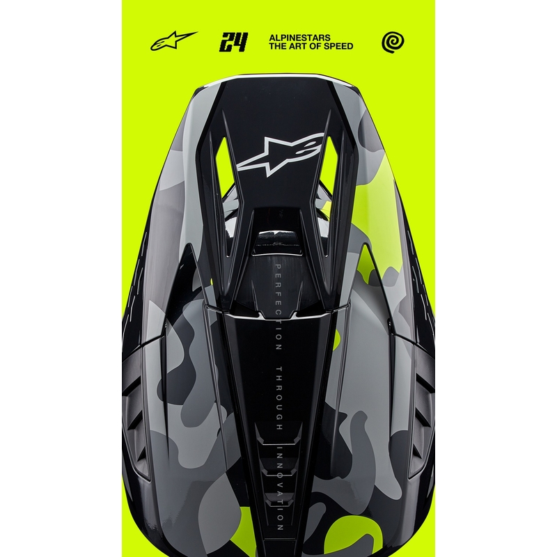 Alpinestars S-M5 Rover 2 motokroso šalmas tamsiai pilka-fluo geltona