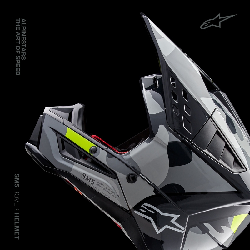 Alpinestars S-M5 Rover 2 motokroso šalmas tamsiai pilka-fluo geltona