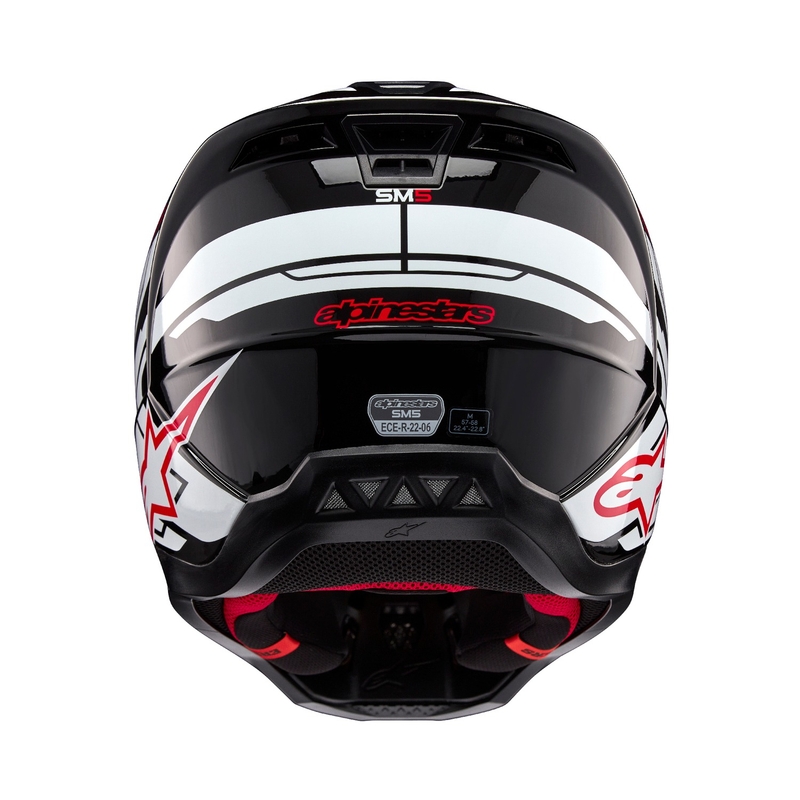 "Alpinestars S-M5 Action 2" juodai-baltai-raudonas motokroso šalmas