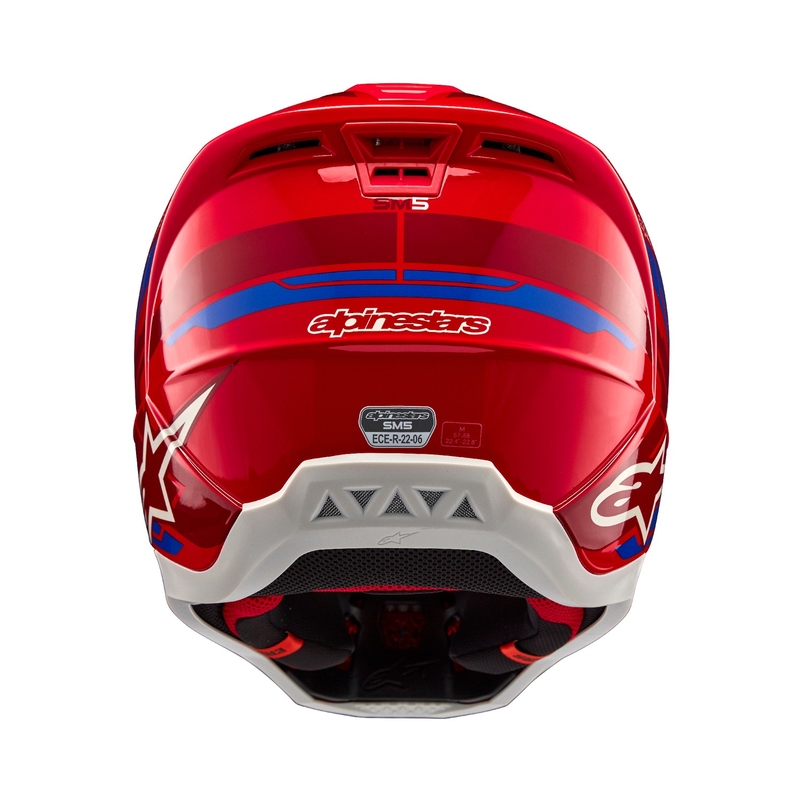 Alpinestars S-M5 Action 2 fluo raudonai mėlynas motokroso šalmas