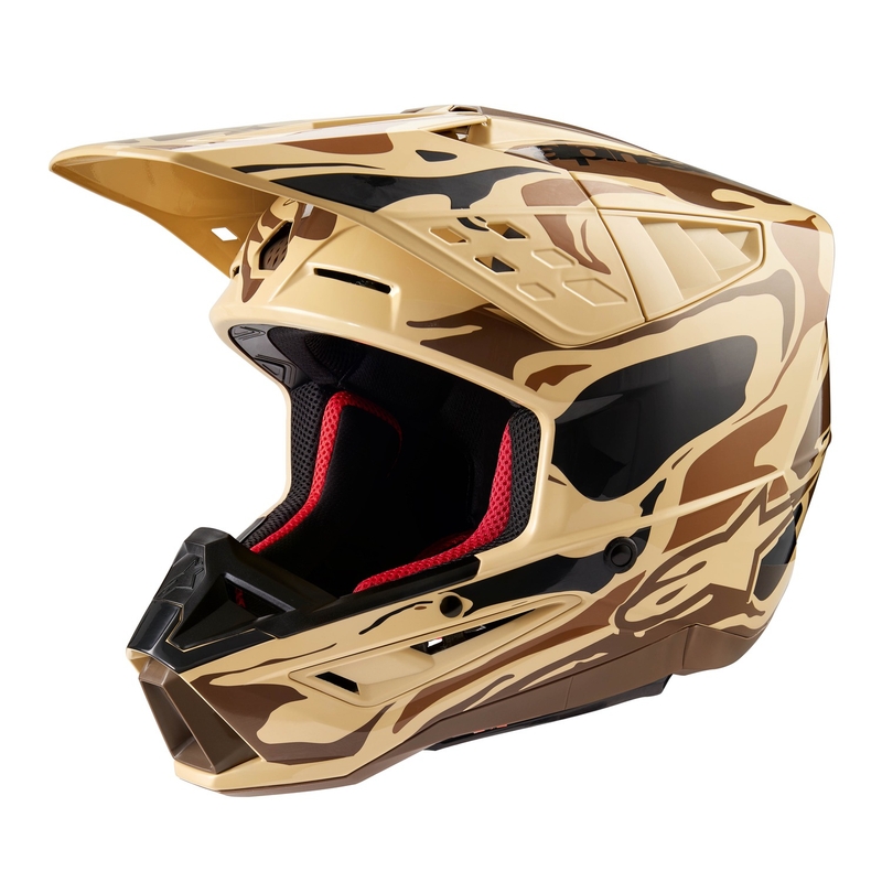 Alpinestars S-M5 Mineral motokroso šalmas matinis tamsiai rudas kamufliažas