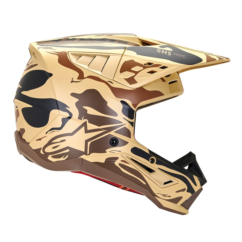 Alpinestars S-M5 Mineral motokroso šalmas matinis tamsiai rudas kamufliažas