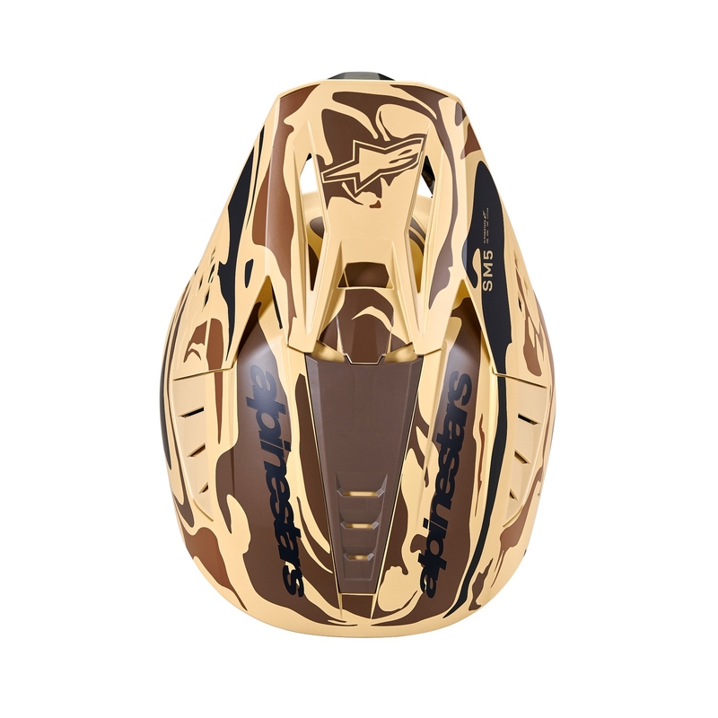 Alpinestars S-M5 Mineral motokroso šalmas matinis tamsiai rudas kamufliažas
