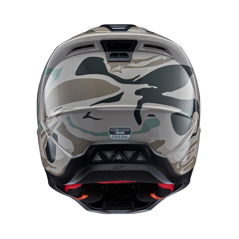 Alpinestars S-M5 Mineral pilkai žalias kamufliažinis motokroso šalmas