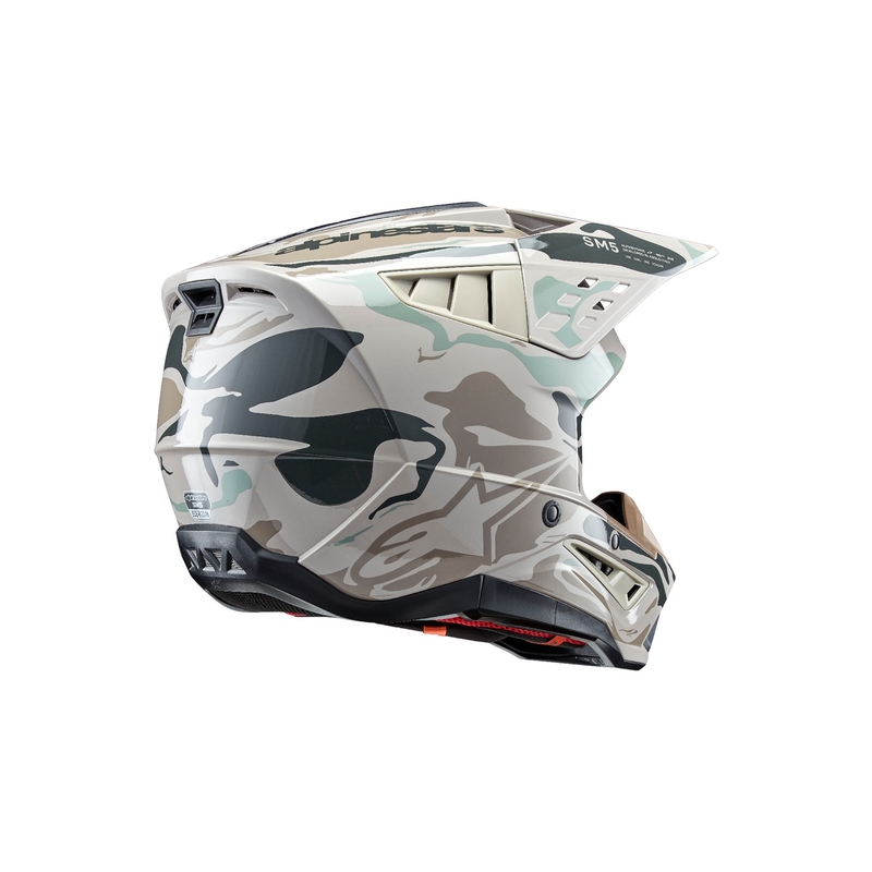 Alpinestars S-M5 Mineral pilkai žalias kamufliažinis motokroso šalmas