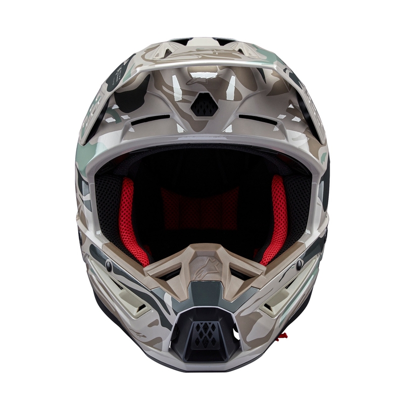 Alpinestars S-M5 Mineral pilkai žalias kamufliažinis motokroso šalmas