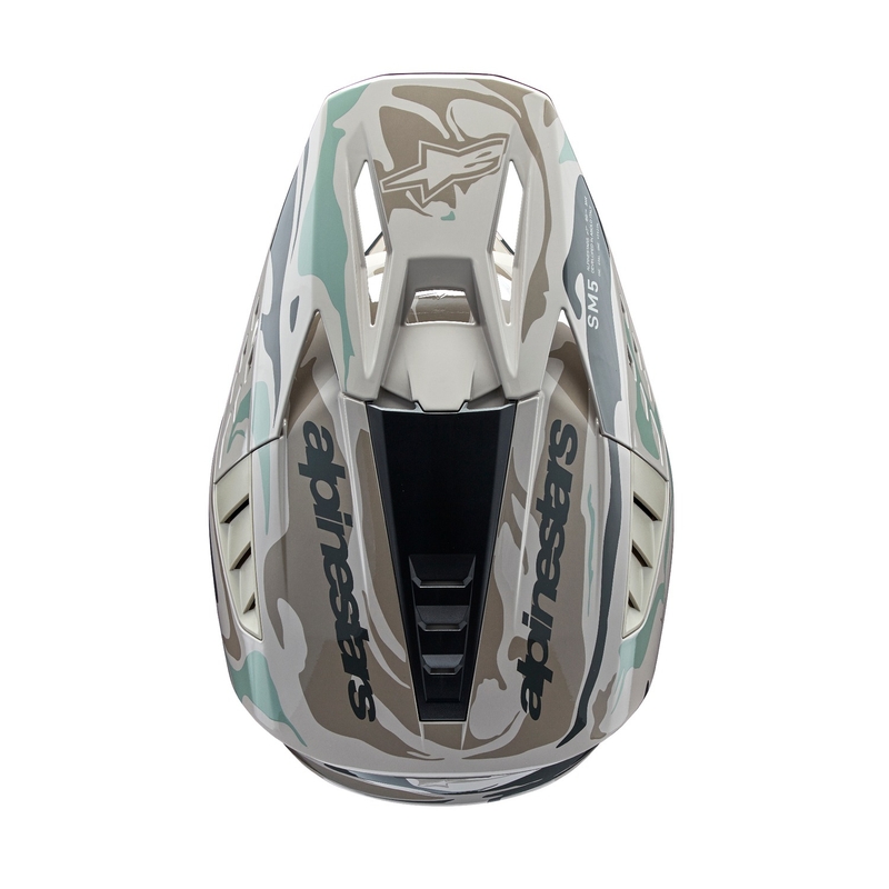 Alpinestars S-M5 Mineral pilkai žalias kamufliažinis motokroso šalmas